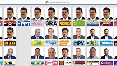 En las elecciones presidenciales de Venezuela, Nicolás Maduro aparece 13 veces en la boleta electoral