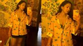 Mira Rajput serves tropical vibes in printed peach shirt with green bralette and shorts