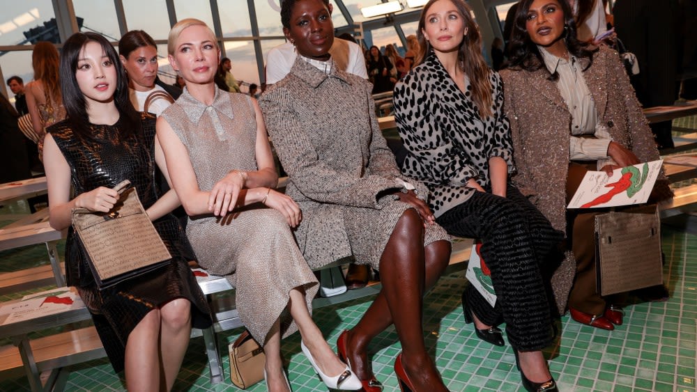 Celebrities Front Row at Tory Burch Spring 2025: Michelle Williams, Elizabeth Olsen and More