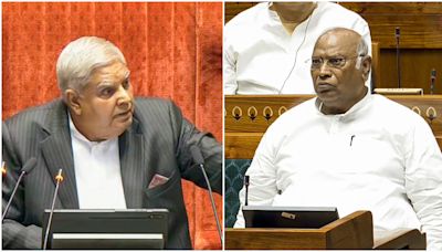 'Stain For Parliament': Dhankhar Slams Kharge For Entering Rajya Sabha Well