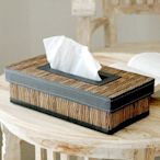 日本進口 好品質皮革棕櫚葉子天然樹葉客廳浴室面紙盒衛生紙盒送禮禮物 5662c