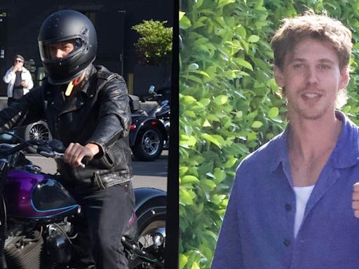 Austin Butler Looks Effortlessly Cool on the Back of a Motorcycle During ‘Bikeriders’ Event