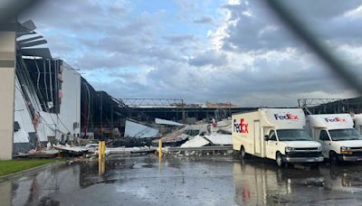 Tornado shreds FedEx facility in Michigan, briefly trapping dozens of workers