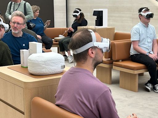 Apple fans wait in cold to try Vision Pro headset as 'future of VR' comes to UK
