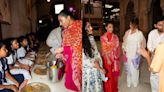 Kim and Khloe Kardashian take out time from Anant Ambani-Radhika Merchant's wedding, serve food to school kids at ISKCON temple in Mumbai