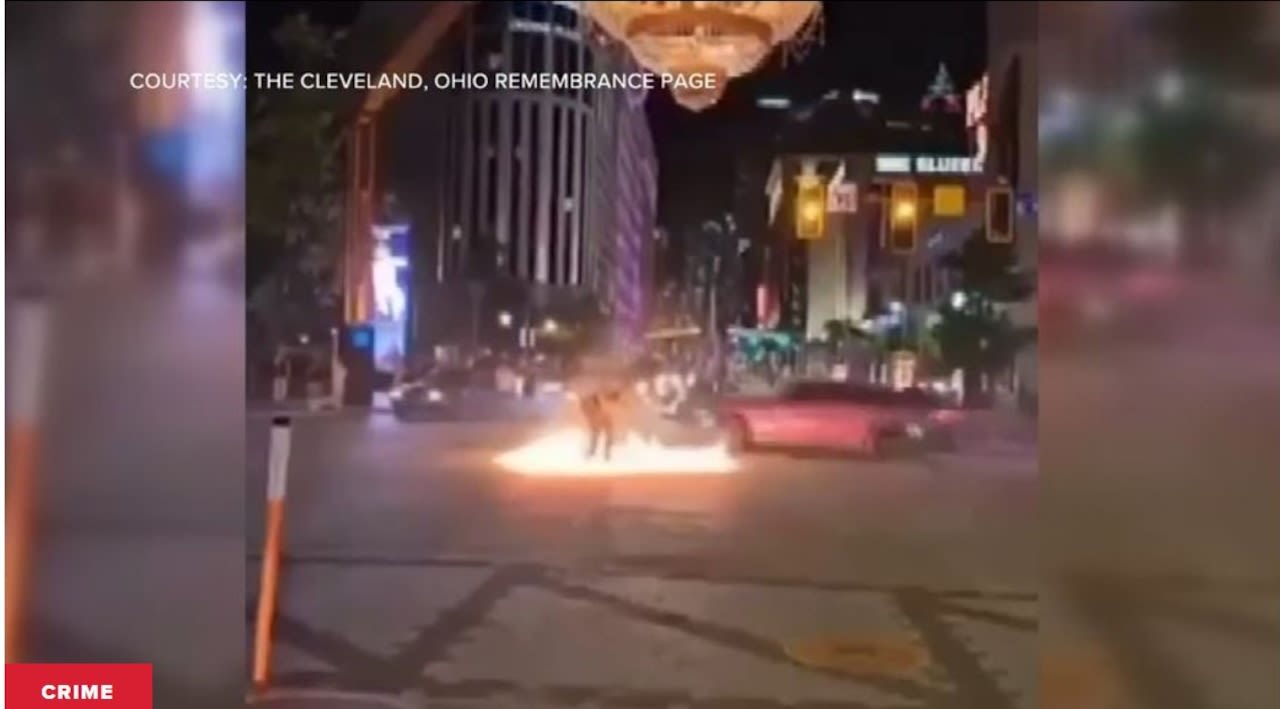 Daredevils spin their wheels under Playhouse Square’s chandelier, blocking traffic and terrifying residents