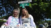 East Northport street renamed for Fred Hughes, the 'Orange Hat' man, known for his village walks