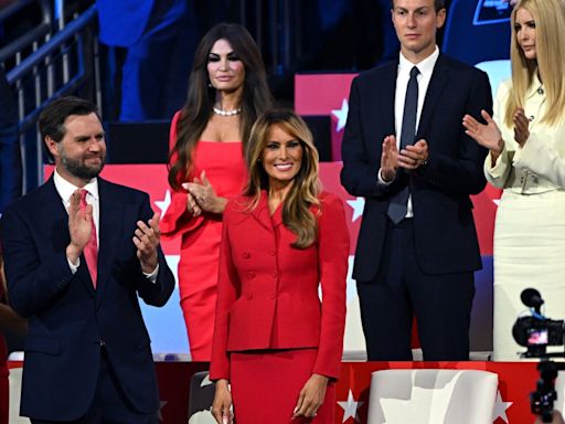 Melania Trump takes RNC floor in rare appearance alongside family for his nomination speech