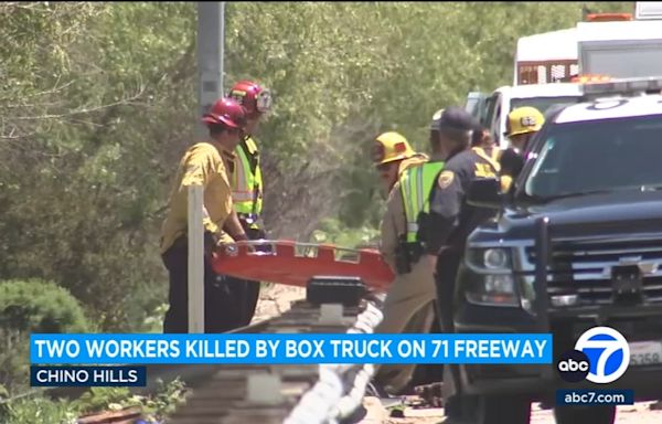 2 Caltrans contract workers killed after box truck slams into crew off 71 Freeway in Chino Hills