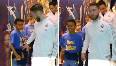 Amazing footage shows Yamal holding hands with Ramos as ball boy at El Clasico