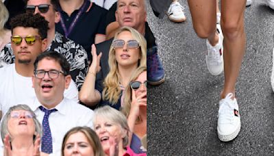 Brittany Mahomes Reps Gucci in Crystalized Platform Sneakers at Wimbledon 2024 With Patrick Mahomes