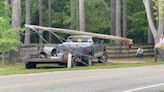 Truck crashes into Loxley-area power pole