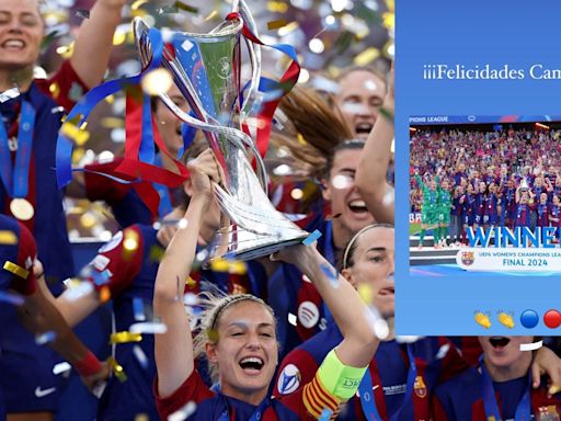 Messi en modo hincha: felicitación al Barcelona bicampeón de la Champions femenina
