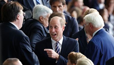 Football-mad Prince William arrives at Euros final in Germany with Prince George