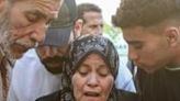 A Palestinian woman mourns a relative killed in an Israeli strike, at the Al-Aqsa Martyrs Hospital in Deir al-Balah in the central Gaza Strip on June 2, 2024