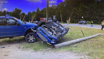 Narcotics found in vehicle after driver crashes into utility pole