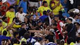 Núñez, Uruguay players jump in stands after loss