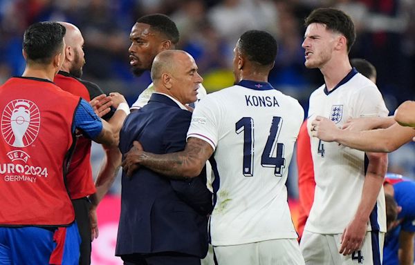 Slovakia boss Francesco Calzona explains Declan Rice row after angry clash follows England comeback