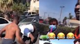 Street Justice: Man Who Slapped Innocent Mexican Street Vendor In LA Gets Disciplined By His Own Hood!