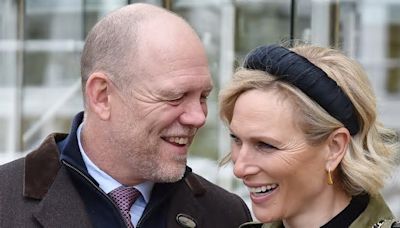 Zara Tindall and her husband Mike share a loved-up smile during the April races at Cheltenham