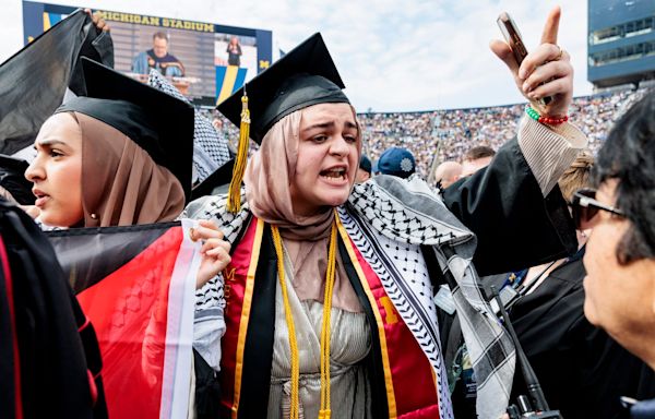 Student protesters disrupt University of Michigan graduation