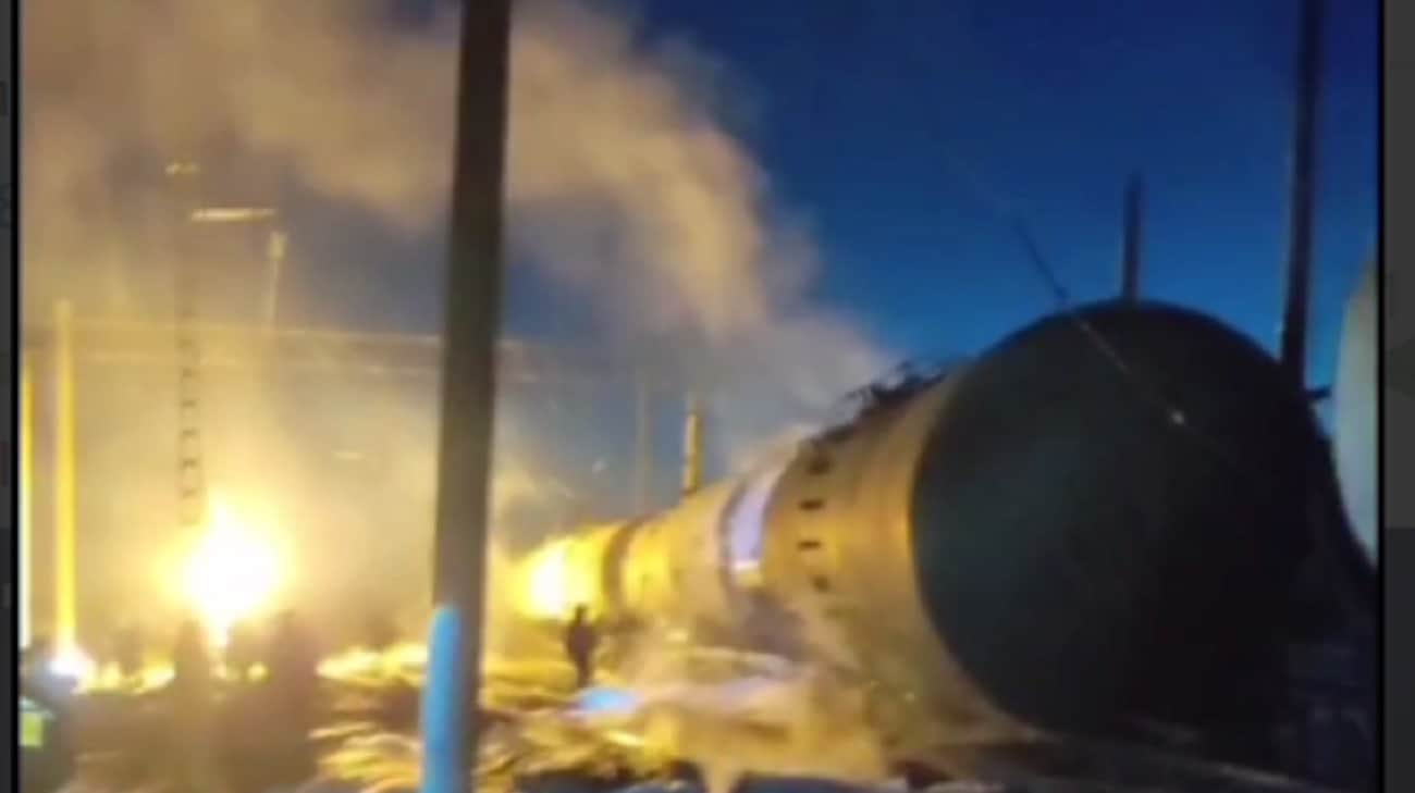 In Russia, drone hits train carrying fuel, one tanker explodes and fire breaks out