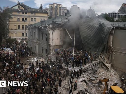 Children's hospital hit as Russian strikes kill dozens in Ukraine