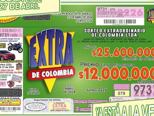 Sorteo extraordinario de Colombia, resultados del 27 de abril: $12.000 millones de premio mayor