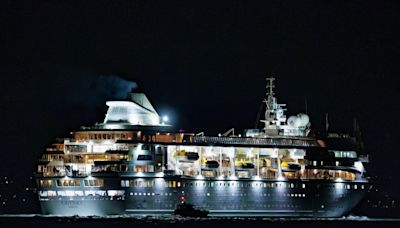 Belfast cruise ship stranded for four months returns to port just hours after leaving