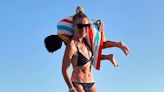 Helen Skelton shows off abs in a bikini on holiday