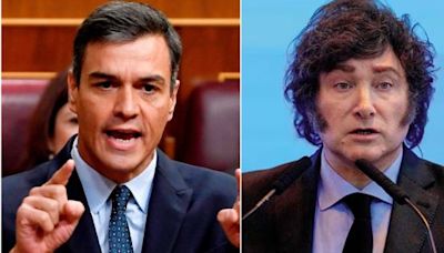 Milei redobló sus críticas a Pedro Sánchez y le recomendó a su esposa que "busque un buen abogado"