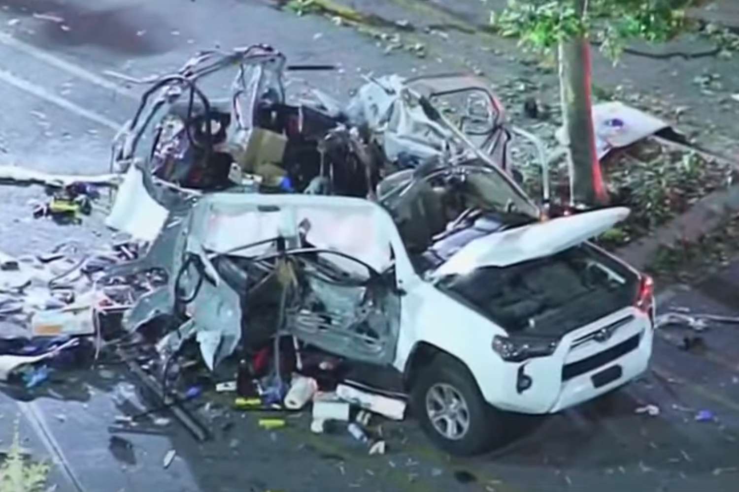 SUV Explodes in Supermarket Parking Lot After Man Lights Cigarette Near Propane Canisters