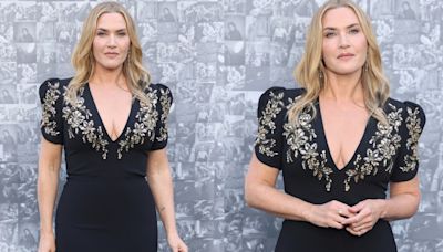 Kate Winslet Favors Glittering Floral Embellishments in Kate Middleton-loved Designer Jenny Packham for ‘Lee’ London Premiere