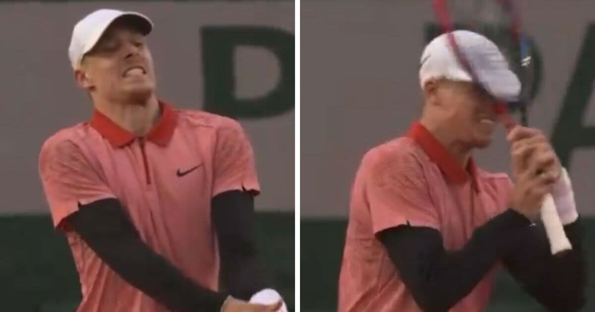 French Open star smashes racket into his own head in moment of rage