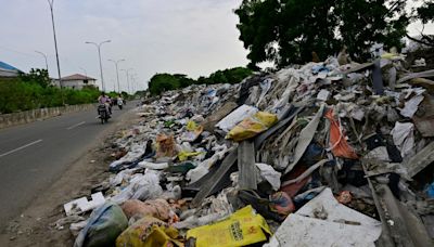 Commuters affected by debris dumped on Perungudi MRTS station service road