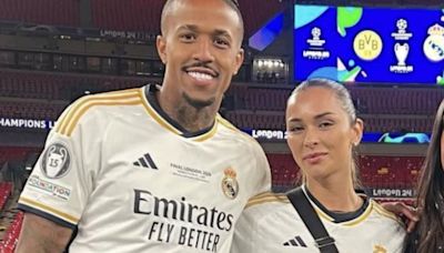 Éder Militão e Tainá Castro comemoram título da Champions League lado a lado