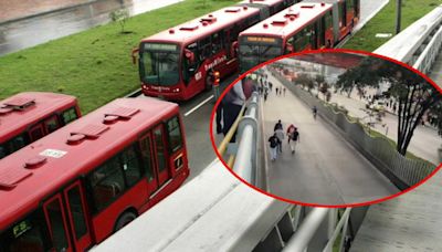 Cierran Transmilenio por paro de taxistas y personas caminan en varios puntos de Bogotá