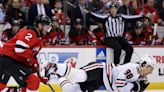 Blackhawks' Connor Bedard has fractured jaw after monster hit by Devils' Brendan Smith