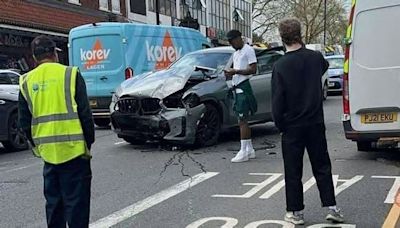 Jhon Jader Durán sufrió un accidente de tránsito en Inglaterra: así quedó su carro