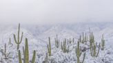 Stunning photograph shows first snowfall in a decade in North America’s hottest desert