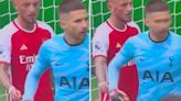 White branded a 'menace' as fans spot what he did to Vicario before Arsenal goal