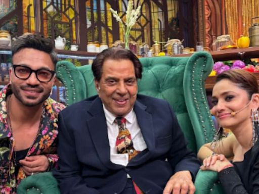 Ankita Lokhande, Vikas Jain Share Beautiful Photo With Dharmendra From Laughter Chef Sets - News18