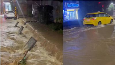 豪雨狂灌北台灣！北北基宜14地淹水警戒「4區域列一級」 災情畫面曝光