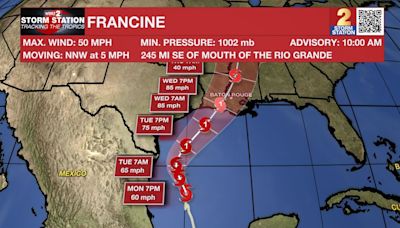 Tropical Storm Francine forms in Gulf of Mexico