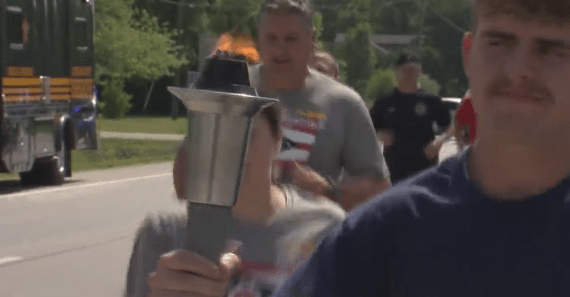 Fire cadets show support for Special Olympics by carrying ‘Flame of Hope’