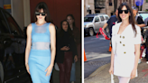 Anne Hathaway Wore a transparent Aquamarine Dress With Matching Stiletto Heels