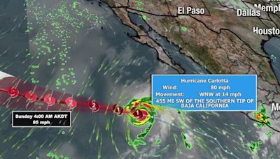 Hurricane Carlotta forms over Pacific Ocean as it moves away from Mexico