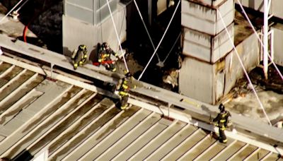 Crews battle fire at Tesla factory in Fremont