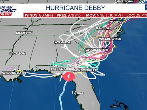 TRACKER: Watch Hurricane Debby using spaghetti models, forecast cone, alerts