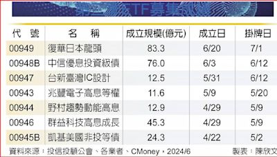 ETF募集 日股、投資級債最火